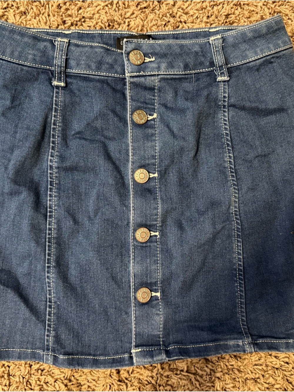Celebrity Pink Light Blue Denim Waistband Top